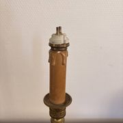 Antique Column Candle Holder Lamp Golden Brass Empire Directoire Neo-Classical