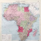 Carte Afrique ancienne 43x43cm de 1950