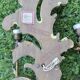 Pair of 86cm castle sconces in gilded wood from the 1940s
