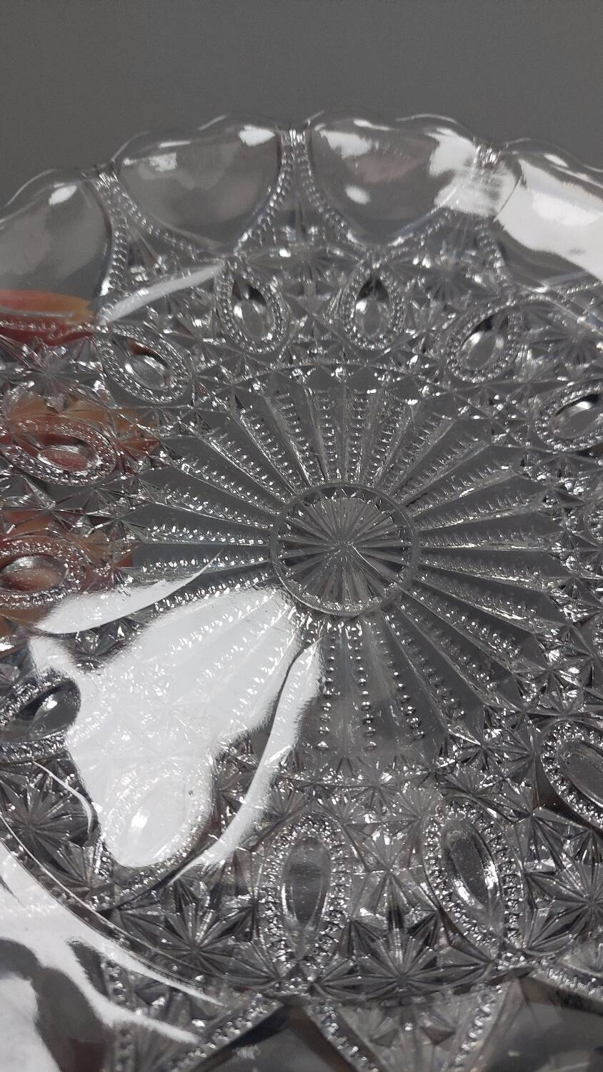 Vintage pressed glass bell jar