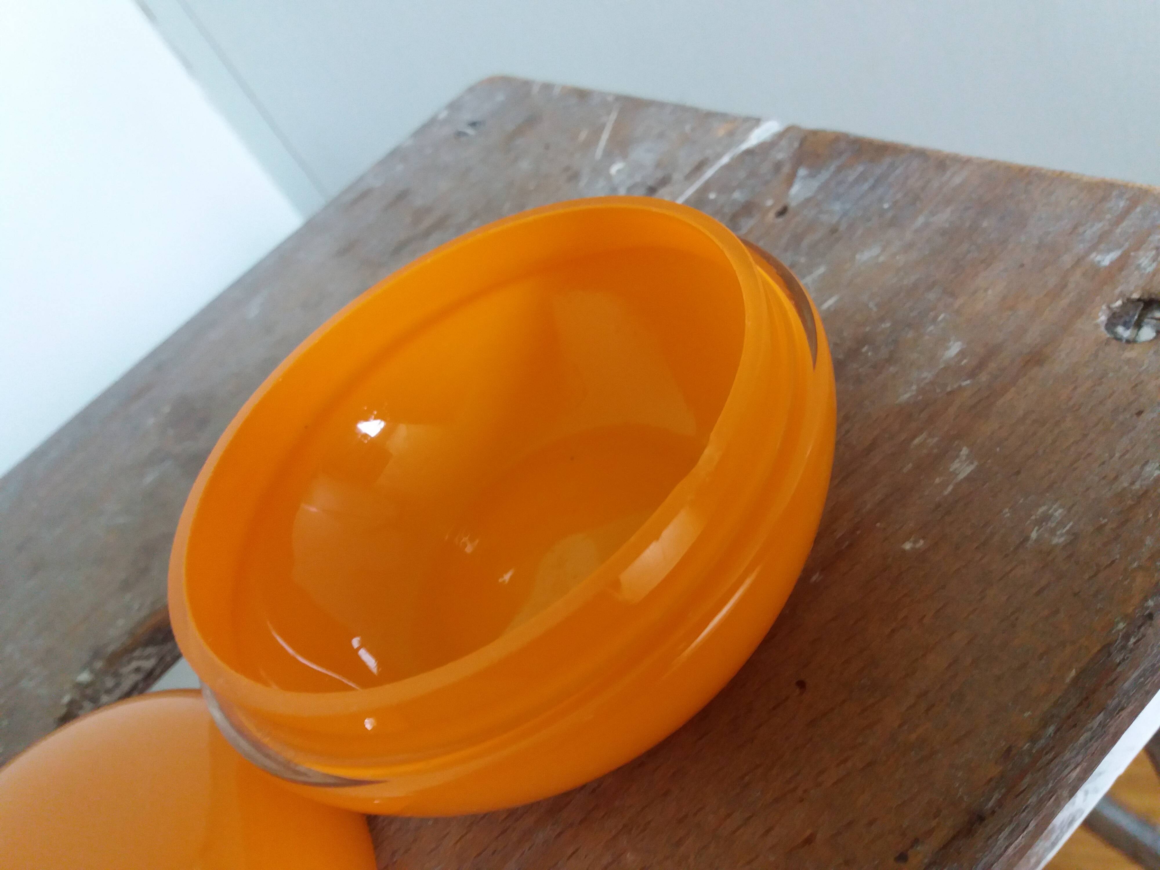 Orange glass candy box from the 70s