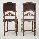 Pair of Antique Embossed Leather Chairs