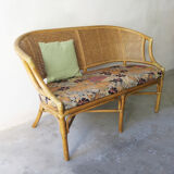 Rattan and caning bench