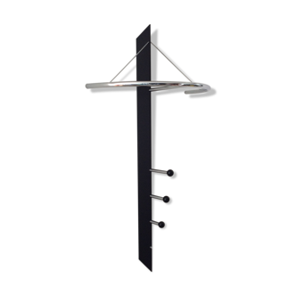 Coat rack wardrobe chrome and black of the 70s-80s