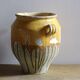 Large Antique French Confit Pot with Yellow Glaze