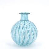 Phoenician Malta light blue glass striped vase, 90s