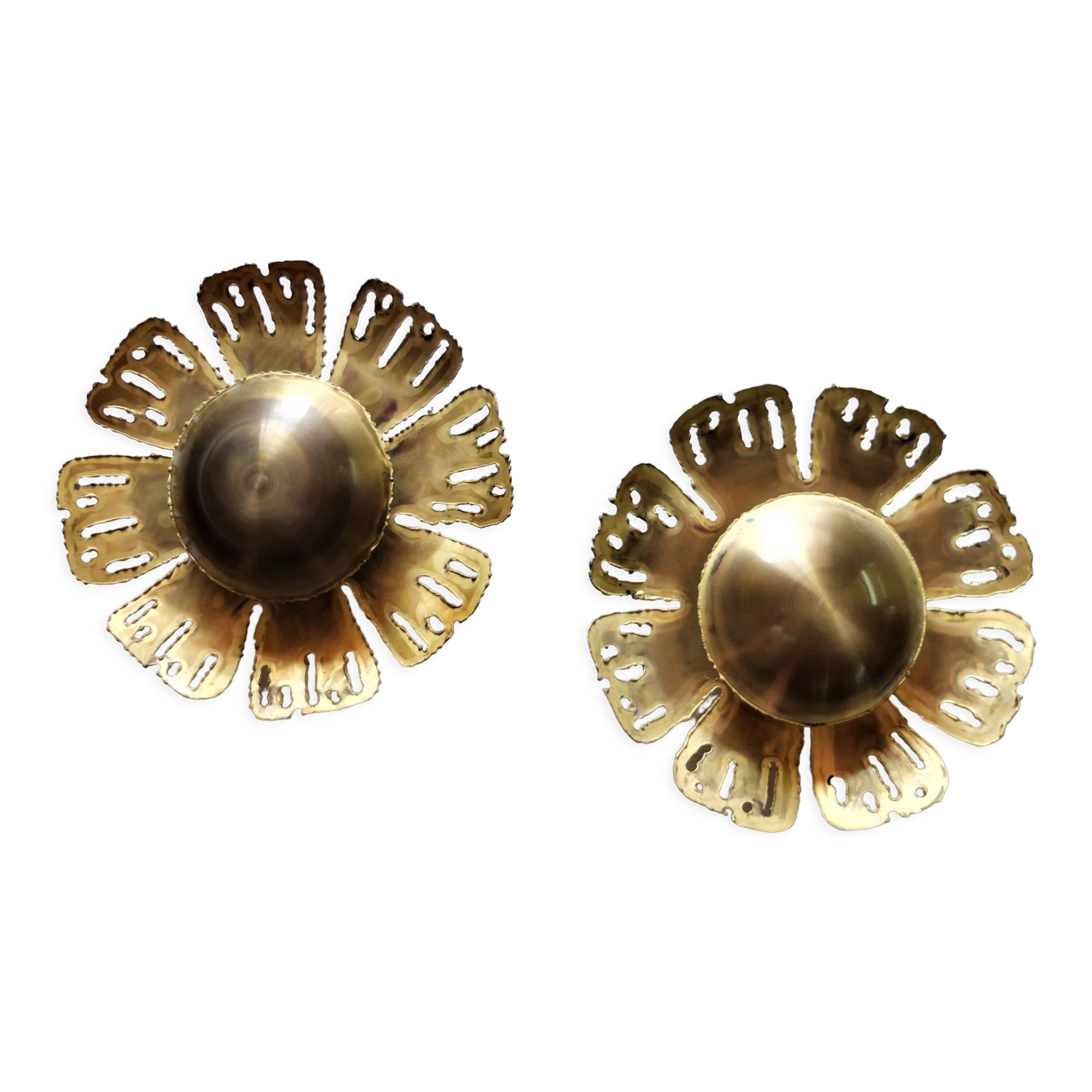 Svend Aage Holm, pair of Scandinavian wall lamps, "Flowers" from 1960