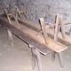Rustic tray table with 3 trestles and 2 benches, 4 meters long