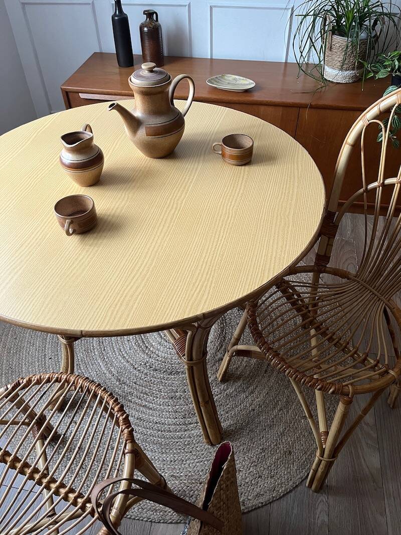 Pair of vintage rattan chairs