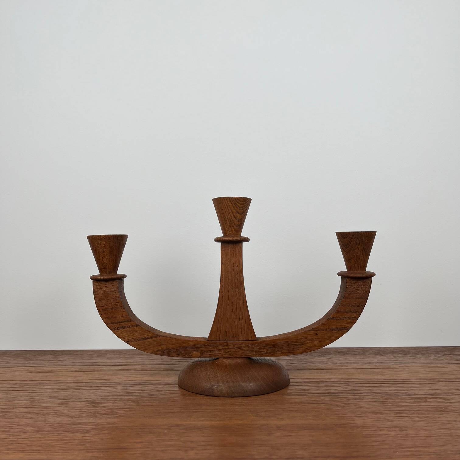 3-arm teak candle holder, 1960/70