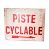 Plaque SNCF en métal piste cyclable