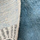 Tapis bleu zebra marocain en laine 150cmx250cm