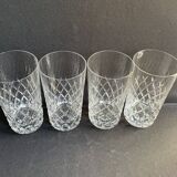 4 Grands verres cristal taillé – Cristalleries Royales de Champagne