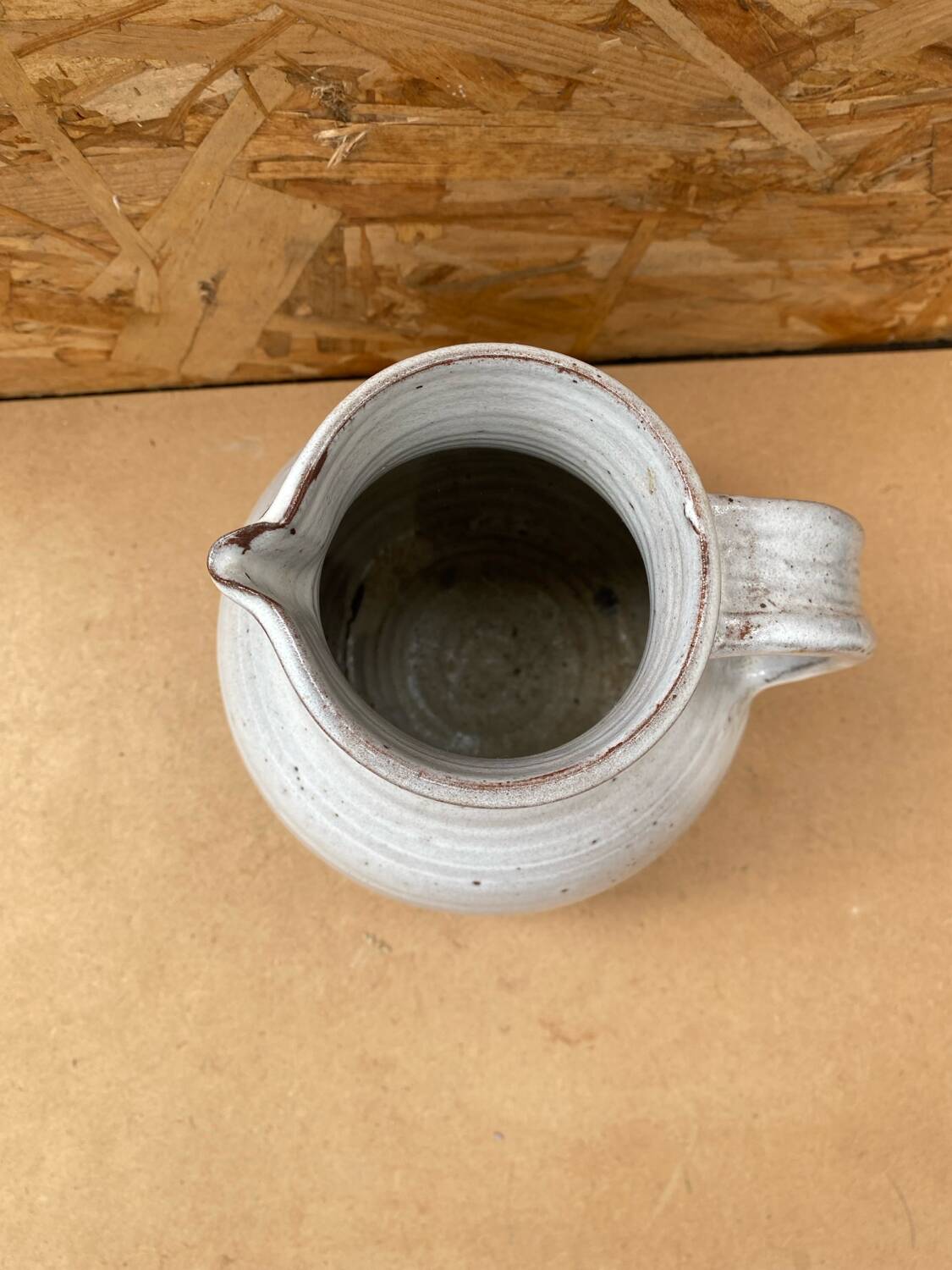 Antique jeanne & norbert pierlot pitcher in vintage grey enameled stoneware