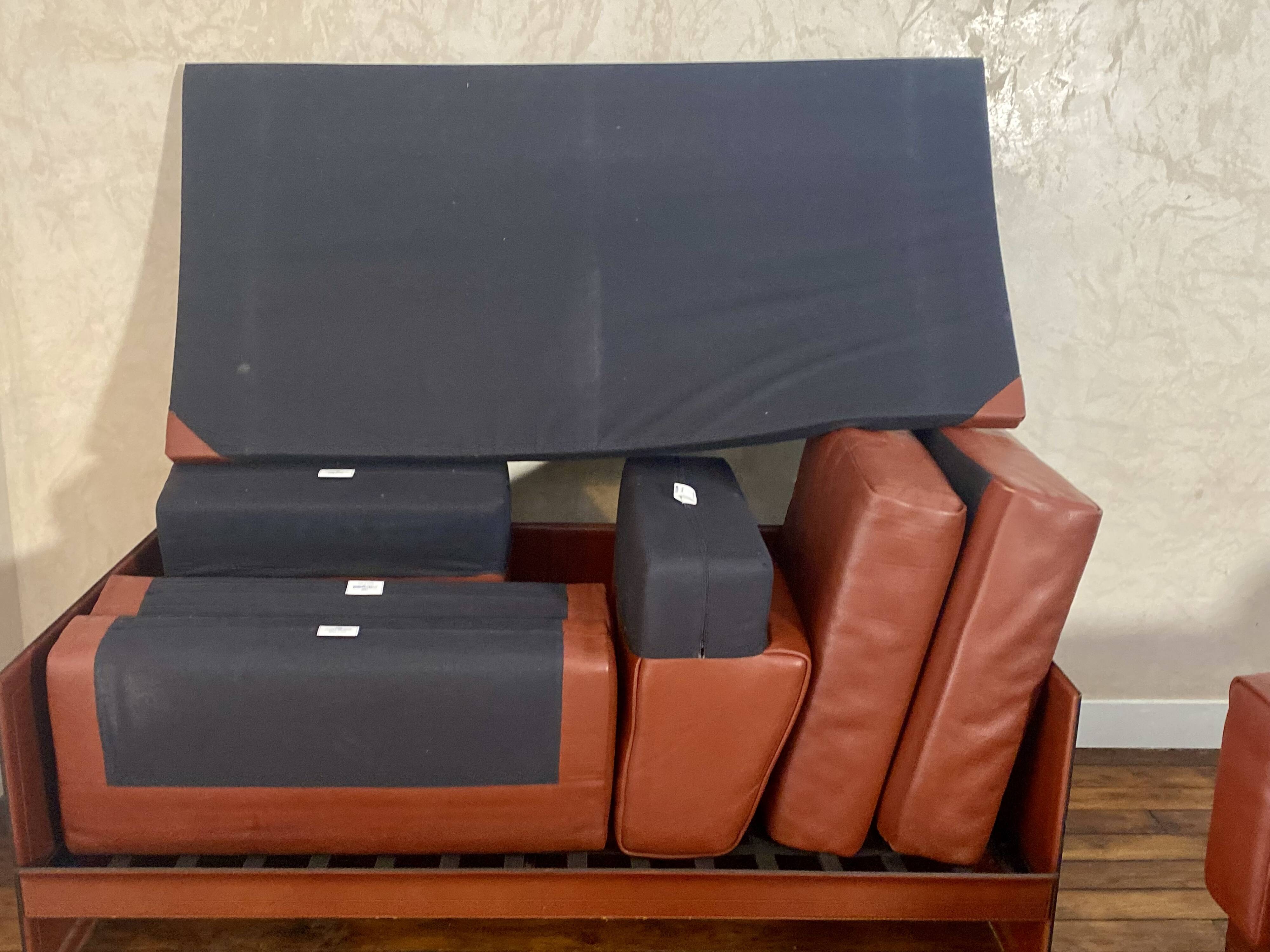 Korium km 3/1 2-seater sofa and armchair set by Tito Agnoli for Ma