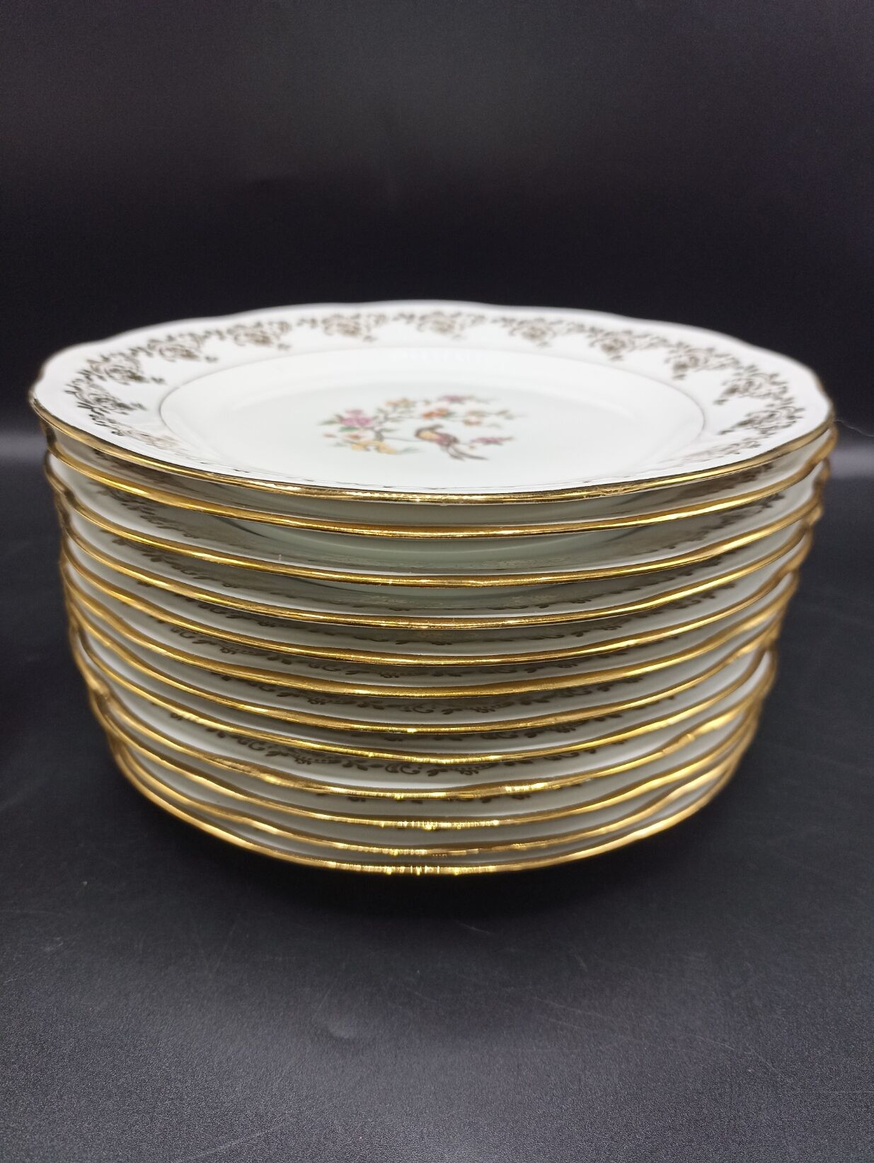 Haviland and SFP dessert service - birds of paradise