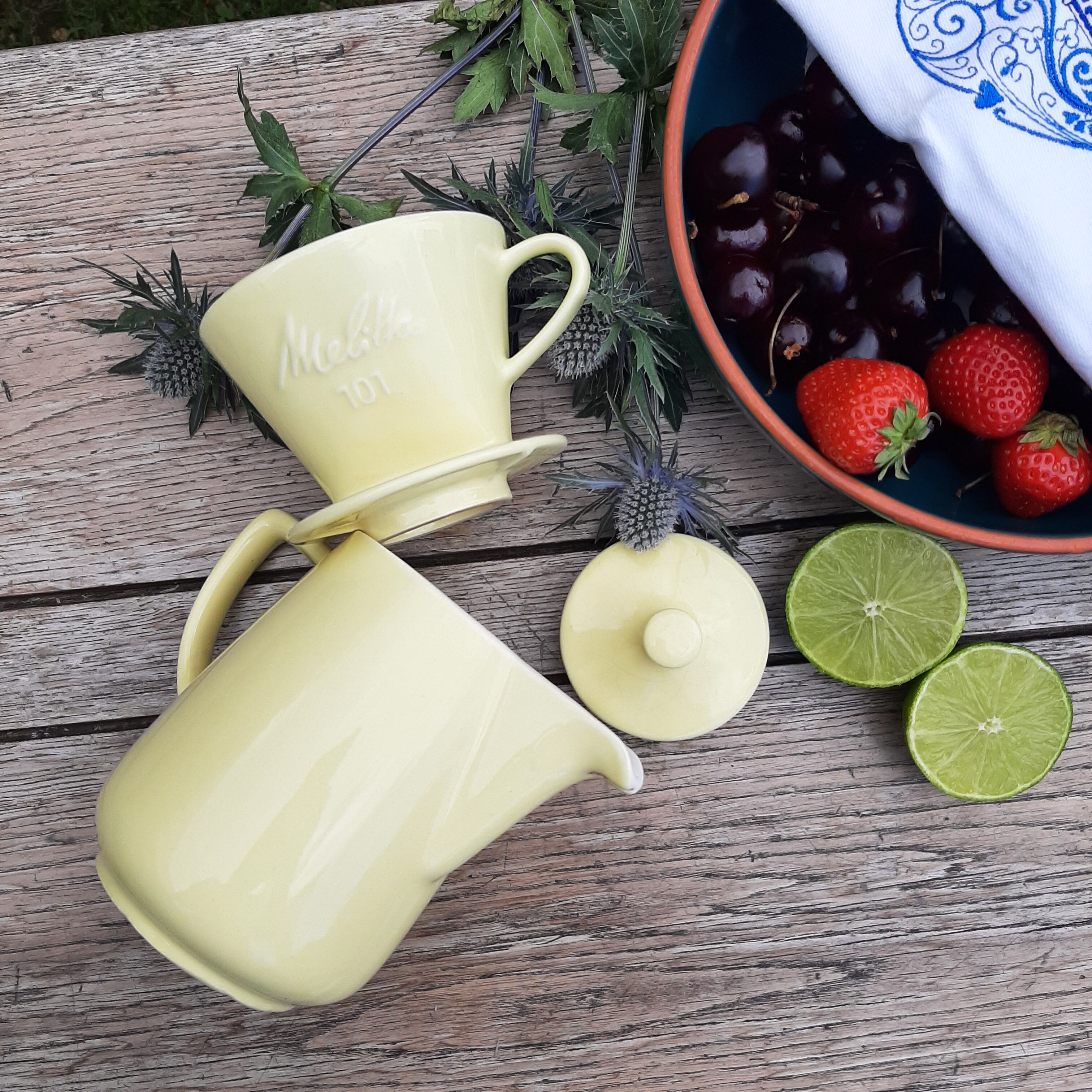 Cafetiere et filtre faïence Melitta