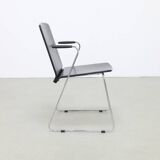 4x Chaises de salle à manger en contreplaqué et chrome, années 1990