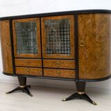 Paolo Buffa Mid-Century Modern Italian Mahogany and Walnut Bar Cabinet, 50