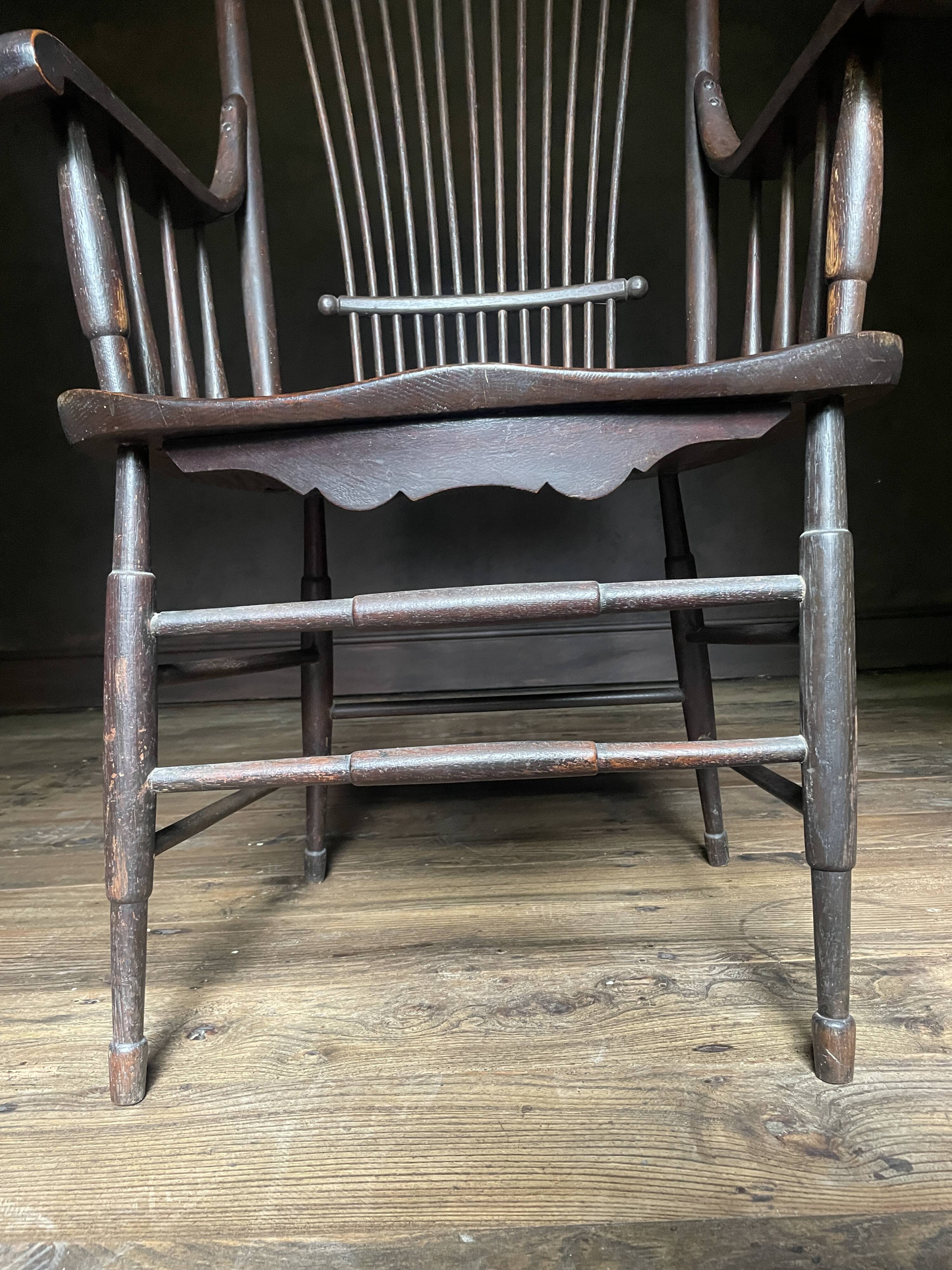 Antique Comb Back Windsor Armchair | Country House Chair | Primitive Folk F