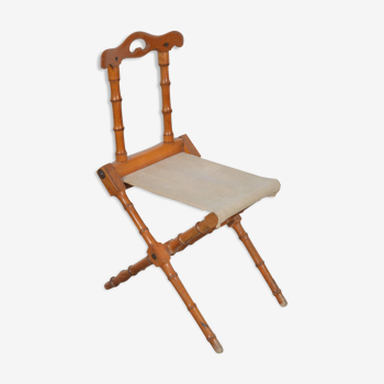 Chaise pliante en bois imitation bambou