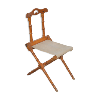 Chaise pliante en bois imitation bambou