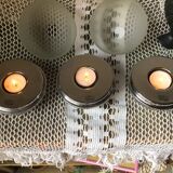 Trio of designer tealight holders