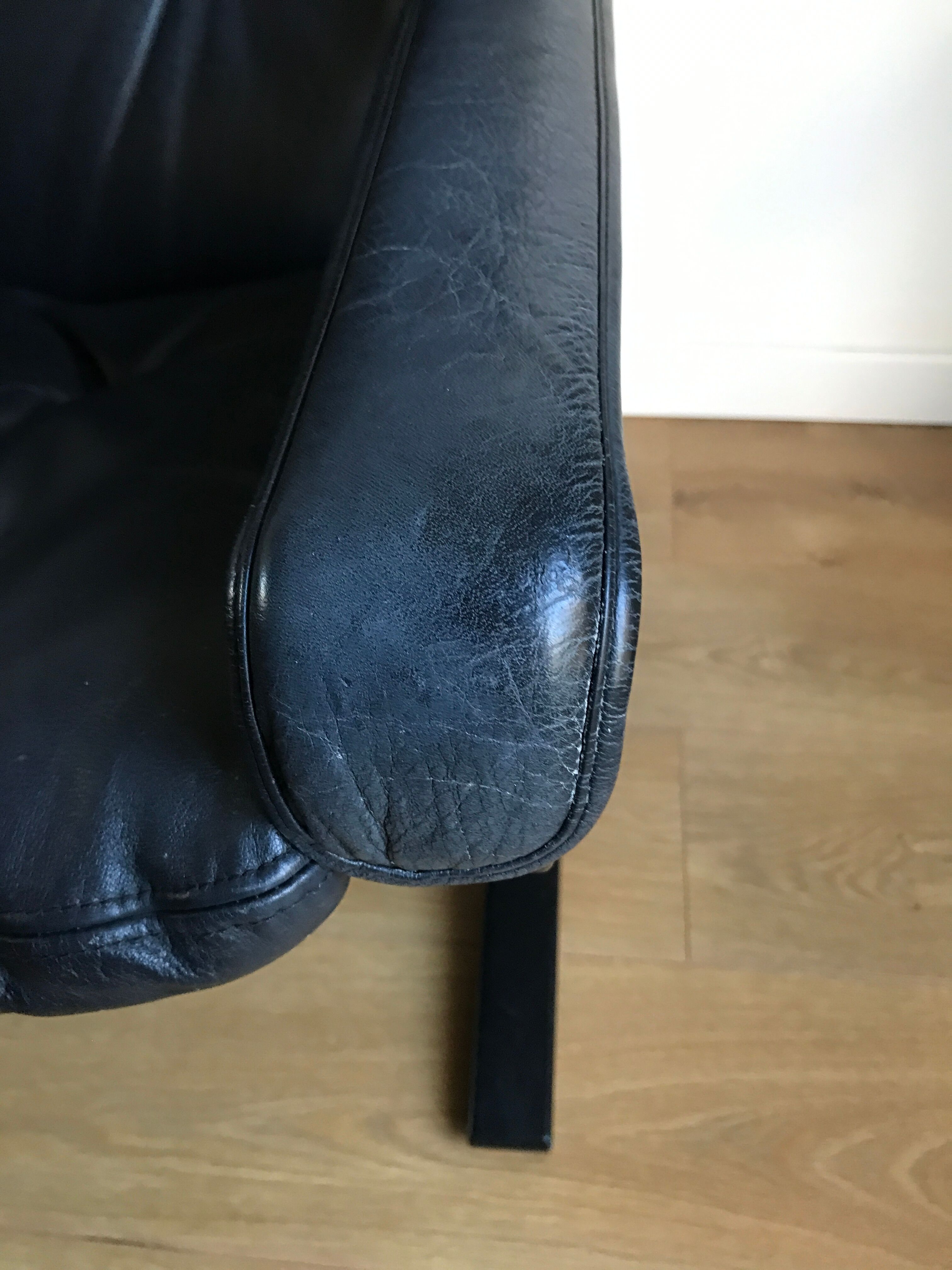 LOUNGE ARMCHAIR SIESTA BLACK LEATHER BY INGMAR RELLING FOR WESTNOFA