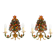 A pair of beautiful 1960s hand-painted and gilded metal wall lamps by Hans
