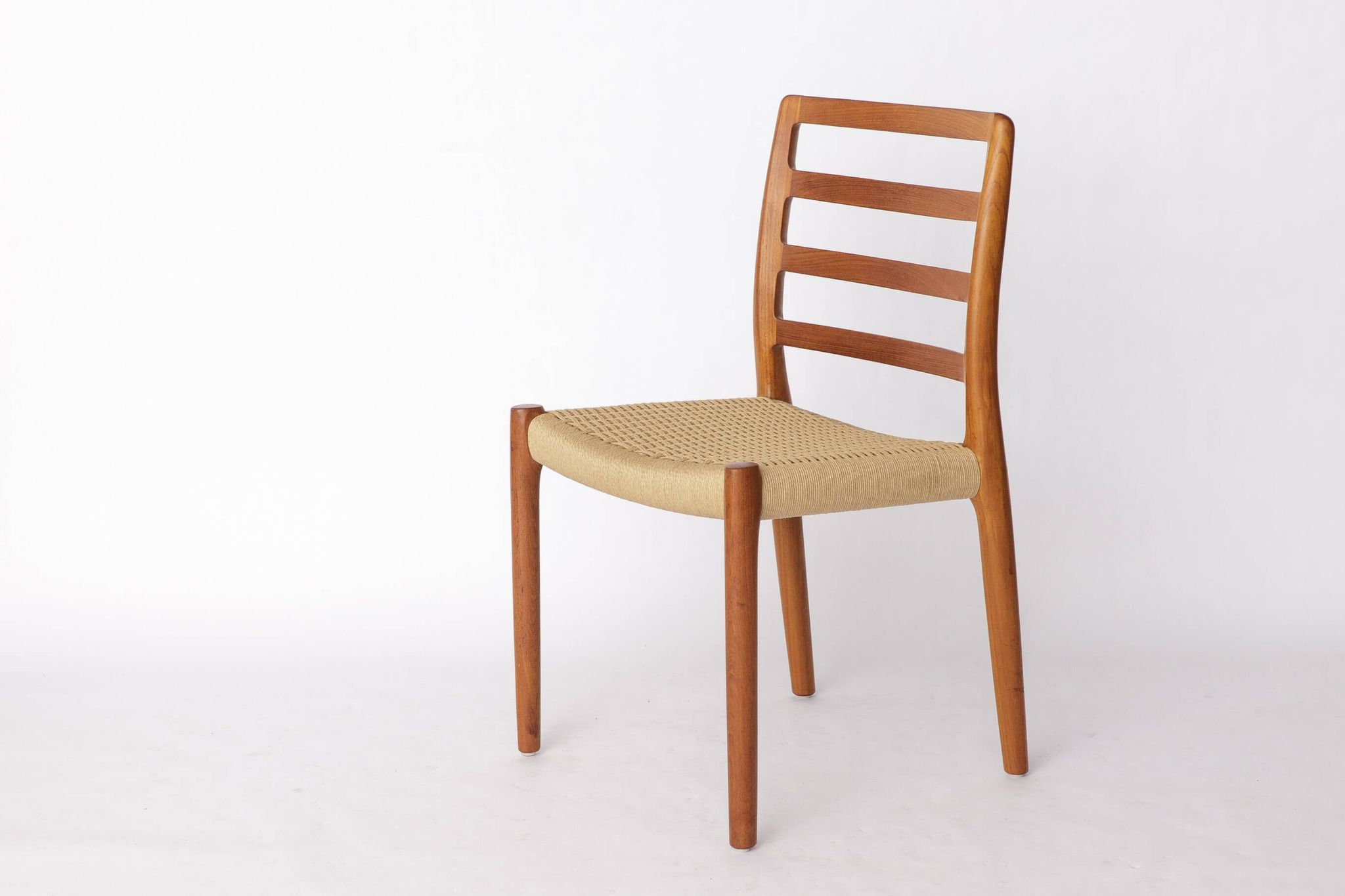 1 of 6 Niels Møller Model 85 Chair in Teak with Danish Cord, 1980s Danish M