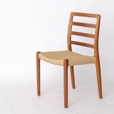 1 of 6 Niels Møller Model 85 Chair in Teak with Danish Cord, 1980s Danish M