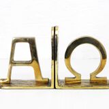 Bookends "Alpha Omega" brass