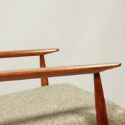 Scandinavian armchair and footrest granola beige concluded by H.Lis 300-190