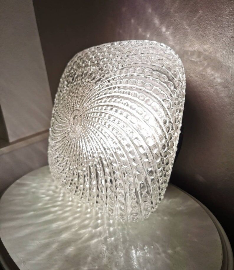 Square glass ceiling lamp, 1970