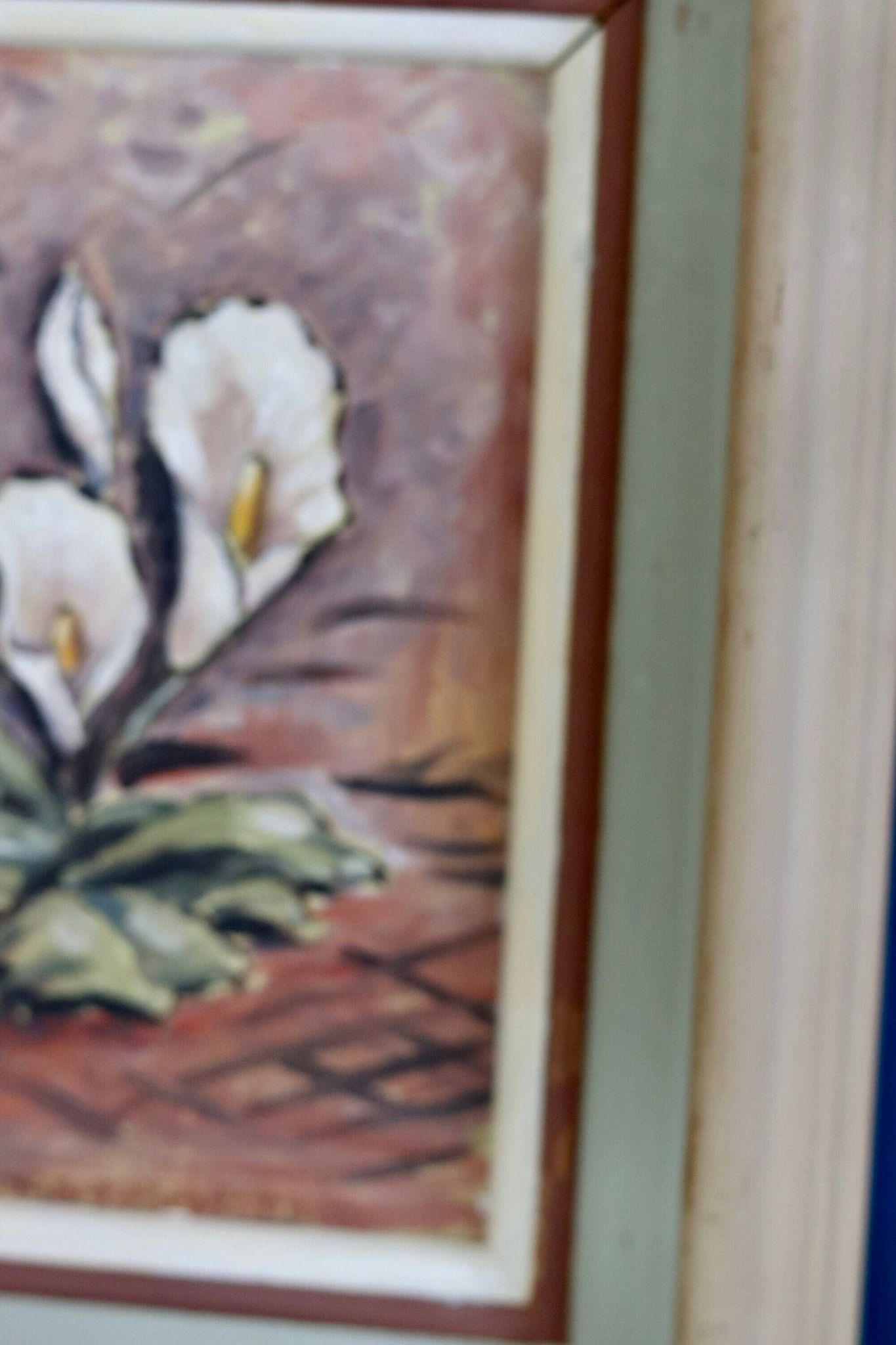 "Oil on Norwegian canvas from the mid-century 'Peace Plant' by Arvid Nilsson (1913-1976) - framed"