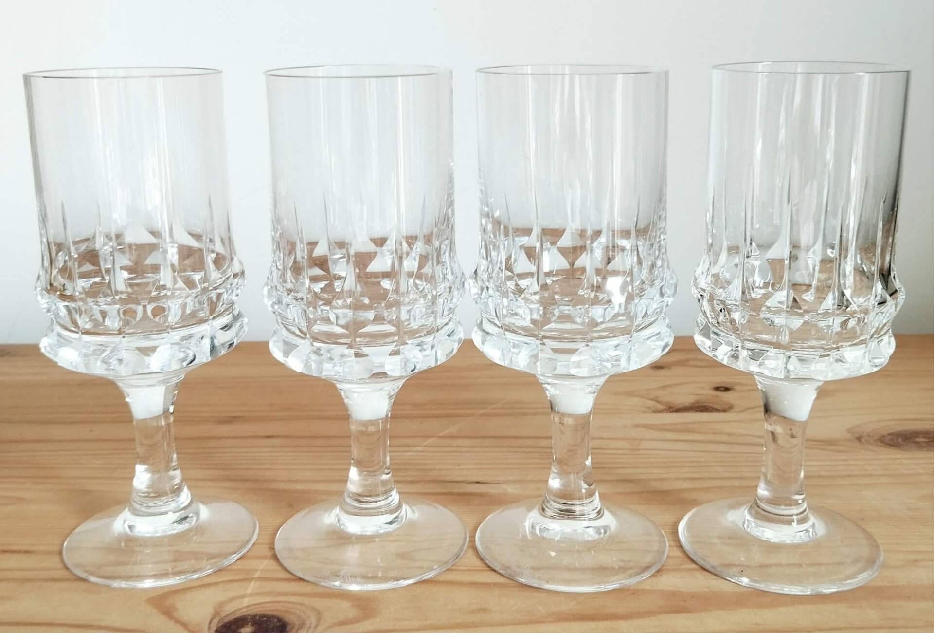 Set of 4 cut crystal water glasses Rosenthal Studio Linie Line