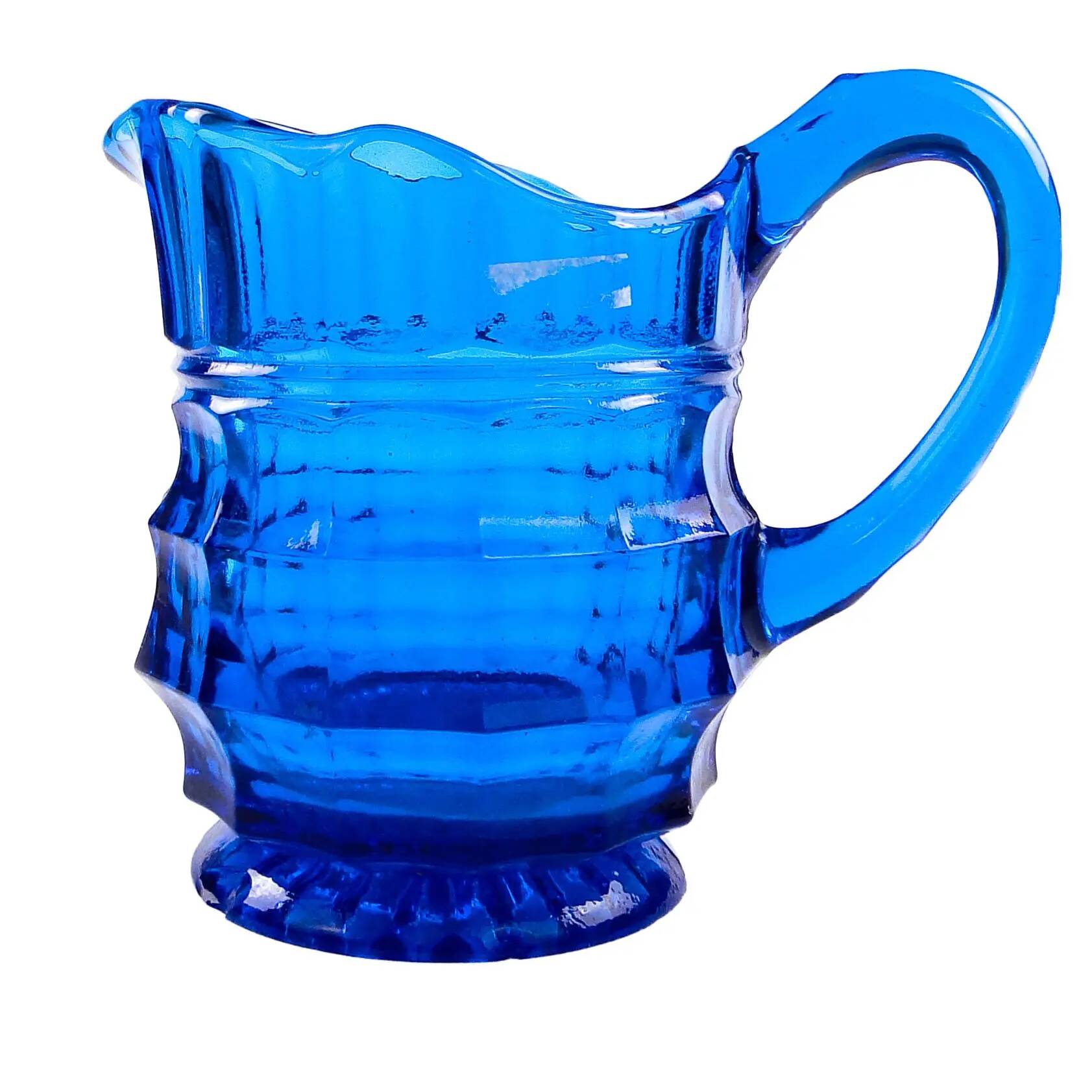 Art Deco creamer, cobalt glass, Belgium, 1930s