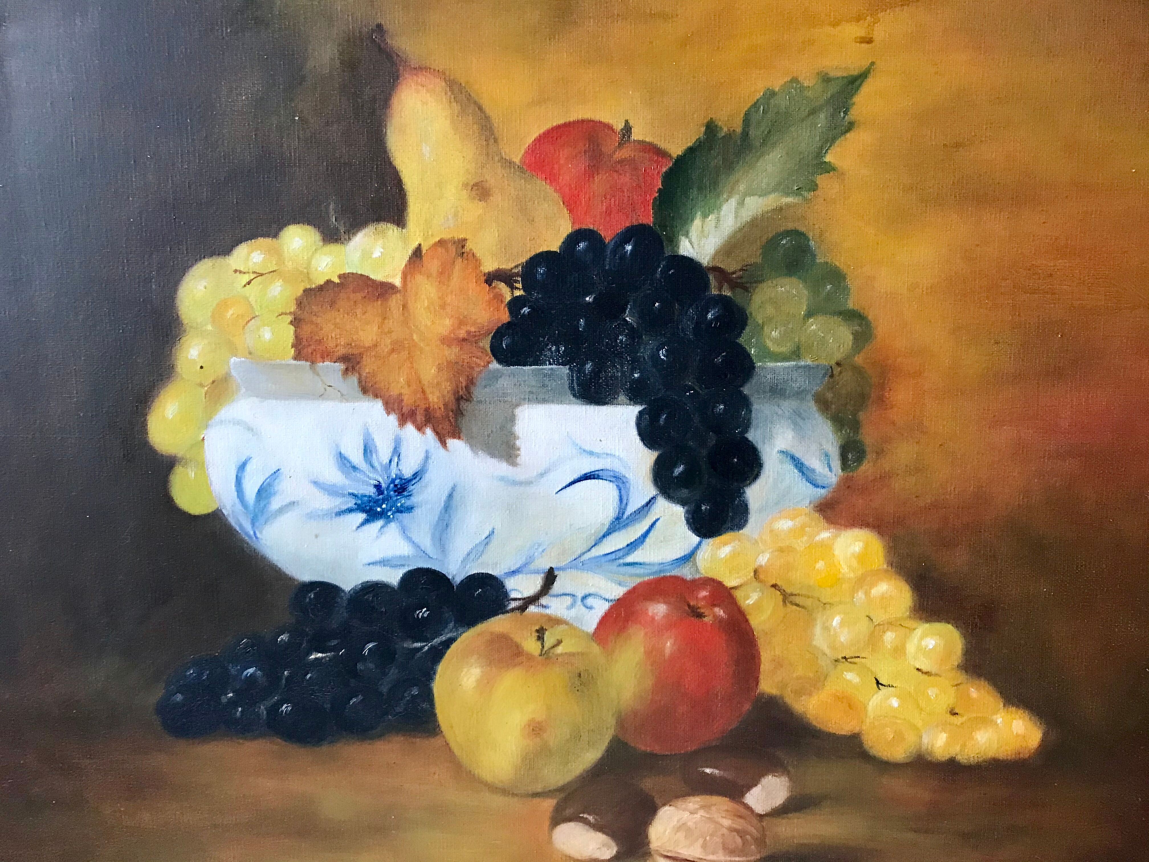 Oil painting on canvas vintage still life