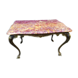 Coffee table Louis XV pink marble