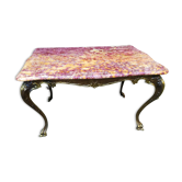 Table basse Louis XV marbre rose