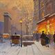 HSP Paris Porte St Denis painting signed William ec. XX° cf. Laloue Cortès + frame