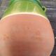 Mediterranean pot in green half-glazed terracotta.