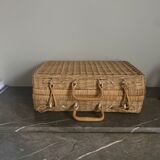 Vintage wicker suitcase