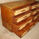 Mahogany and straw chest of drawers, circa 1950, Mexican made