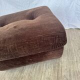 70s velvet pouf
