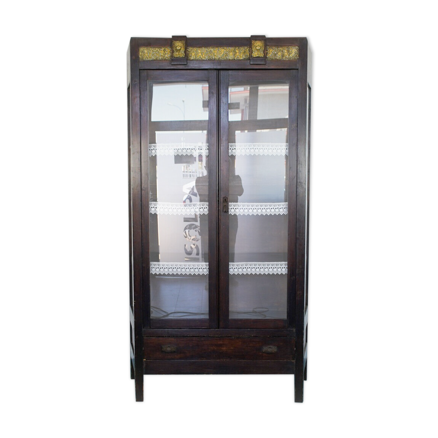 Cabinet showcase sideboard wood brass