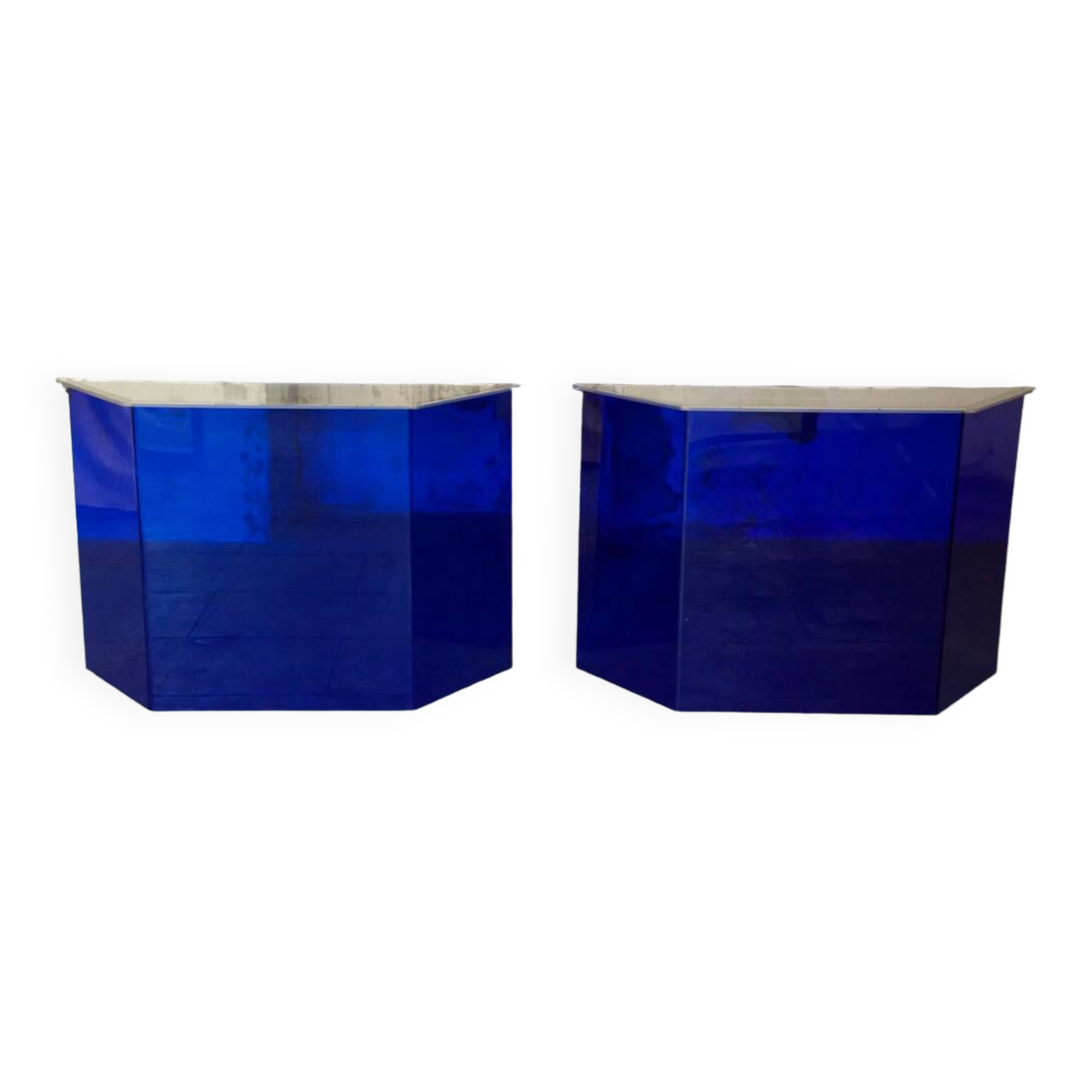 Two vintage Klein blue consoles 1988