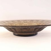 Plat Verror verre fumé gravé