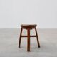 French Antique round stool in oak with nice patina, ca. 1850