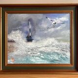 Tableau marine huile sur toile de robert lesselin